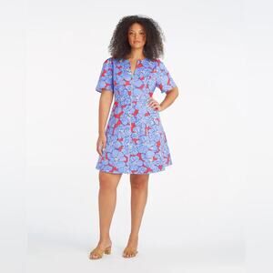 Draper James NEW Mae Love Circle Mini Dress Floating Floral Zip Front 18